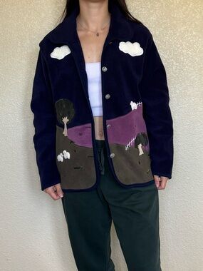 Vintage Fleece Sheep Field Sweater